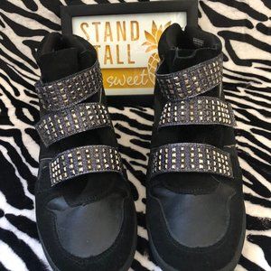 Skechers Black Silver Glitter Bootie Boots